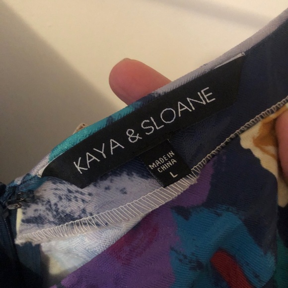 Kaya & Sloane Floral Print Sleeveless Jacquard Short Dress size Large - Picture 5 of 6